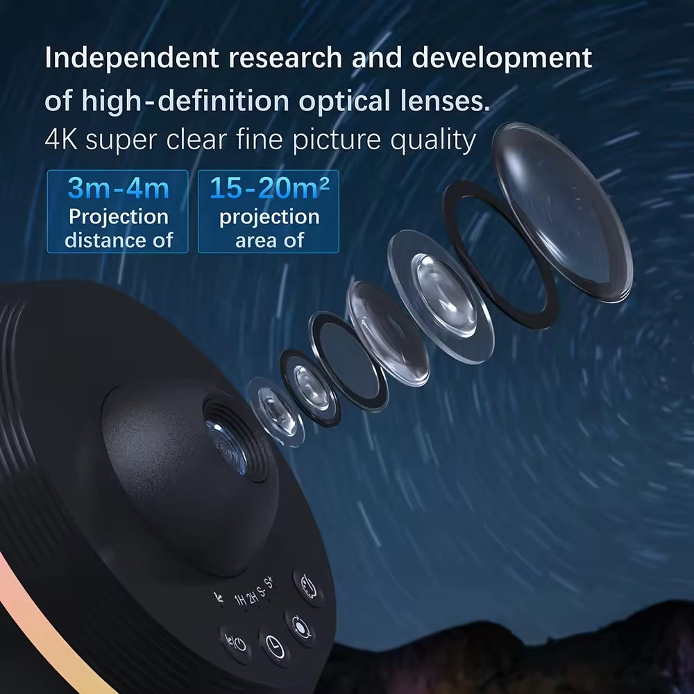 ADAK Smart Galaxy Projector with Bluetooth Speaker - Space Ball Dynamic Meteor HD Projection Light with 13 Film Sets - Starry Sky, Alexa Compatible