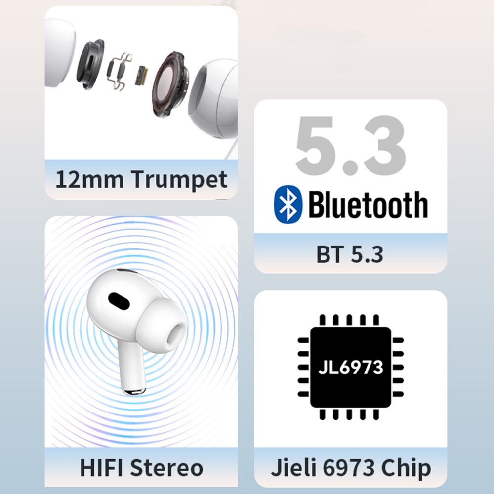 Yesido J-B-23 Bluetooth AirPods Headphones, Wireless Earbuds - White