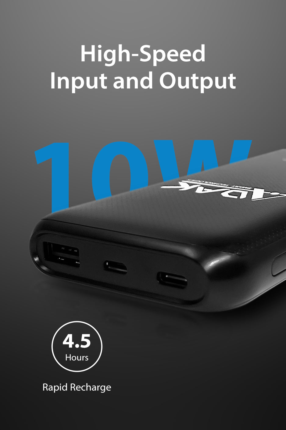 ADAK™ 10000mAh Wireless Power Bank - Stay Charged On-The-Go with Wireless Charging Convenience