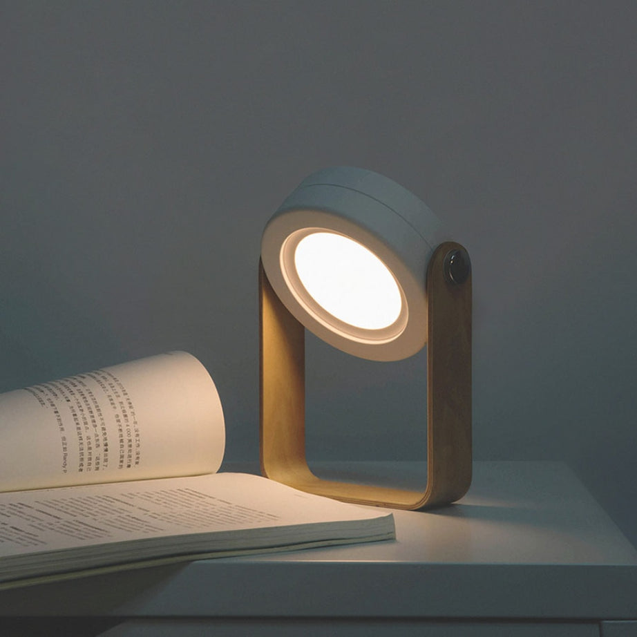 ADAK™ Foldable Wood Handle Night Light with USB Charger: Perfect for Reading and Ambient Illumination