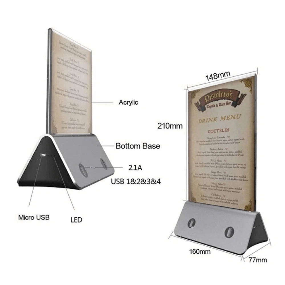 ADAK™ Advertising Menu Holder Power Bank: 13,000 mAh Capacity